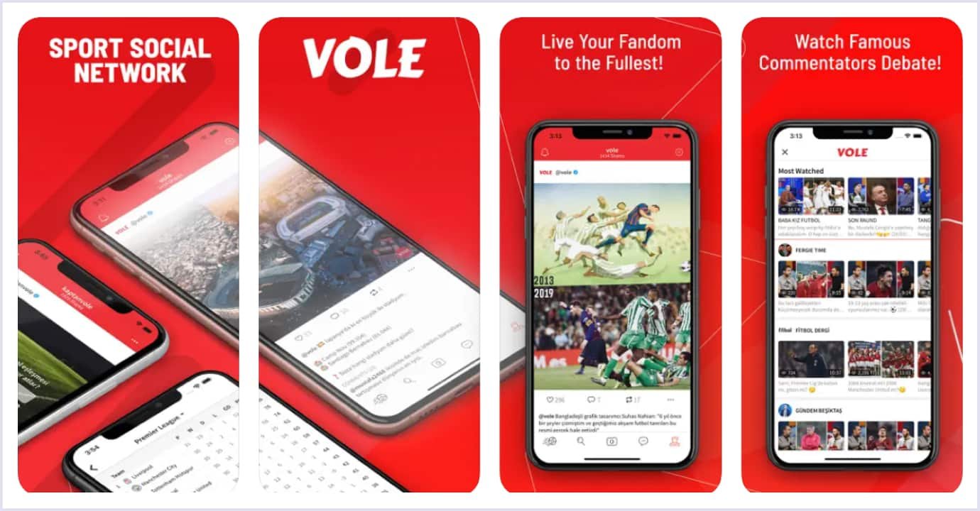 Sport event social media mobile app