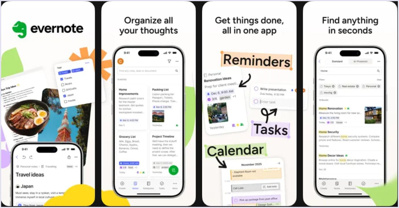 Evernote hybrid app example Example of a hybrid app by Evernote
