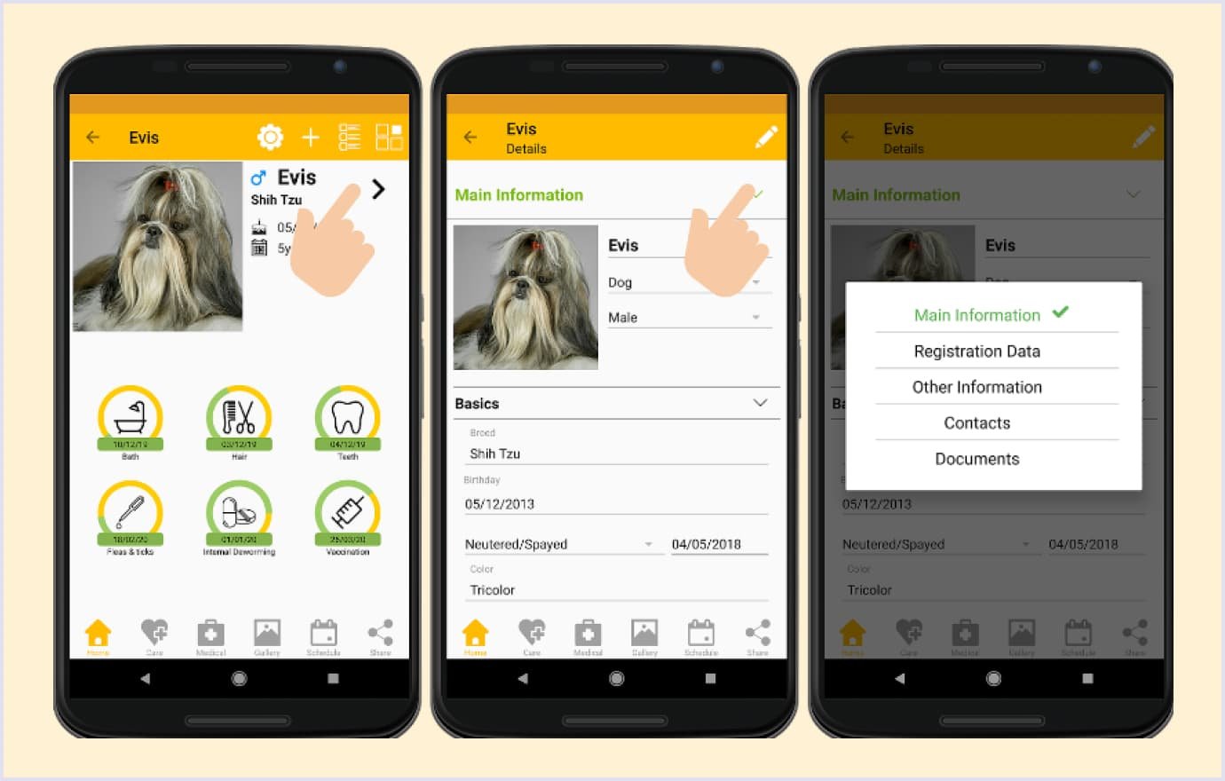 Pet care mobile app