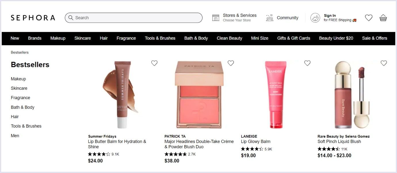 Sephora AIpowered product recommendations