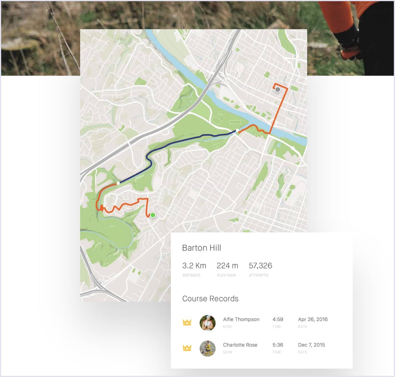 User-made routes in the Strava app
