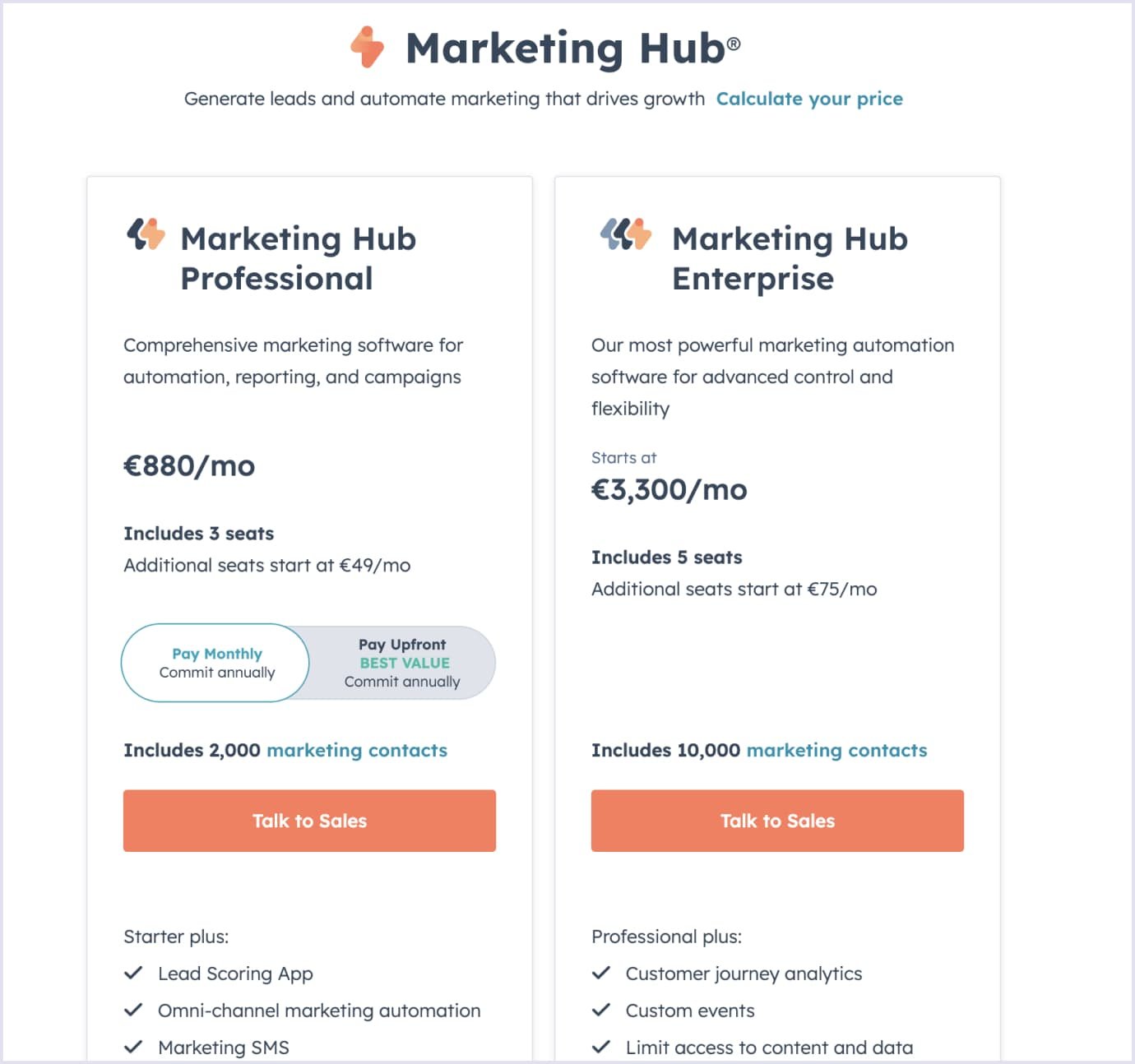 Tiered pricing strategy for SaaS by Hubspot