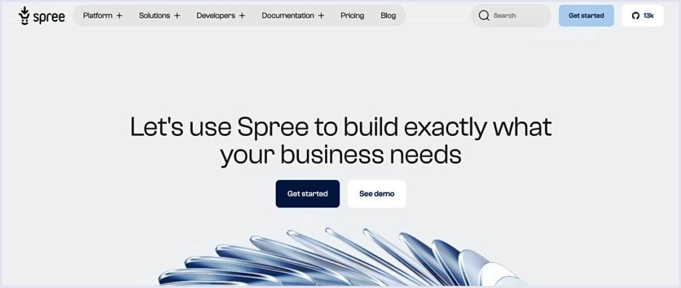 Spree Commerce homepage screenshot