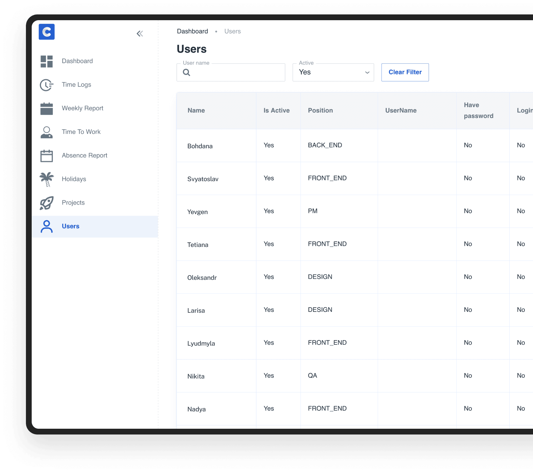 Easy management for work hour tracker | Codica