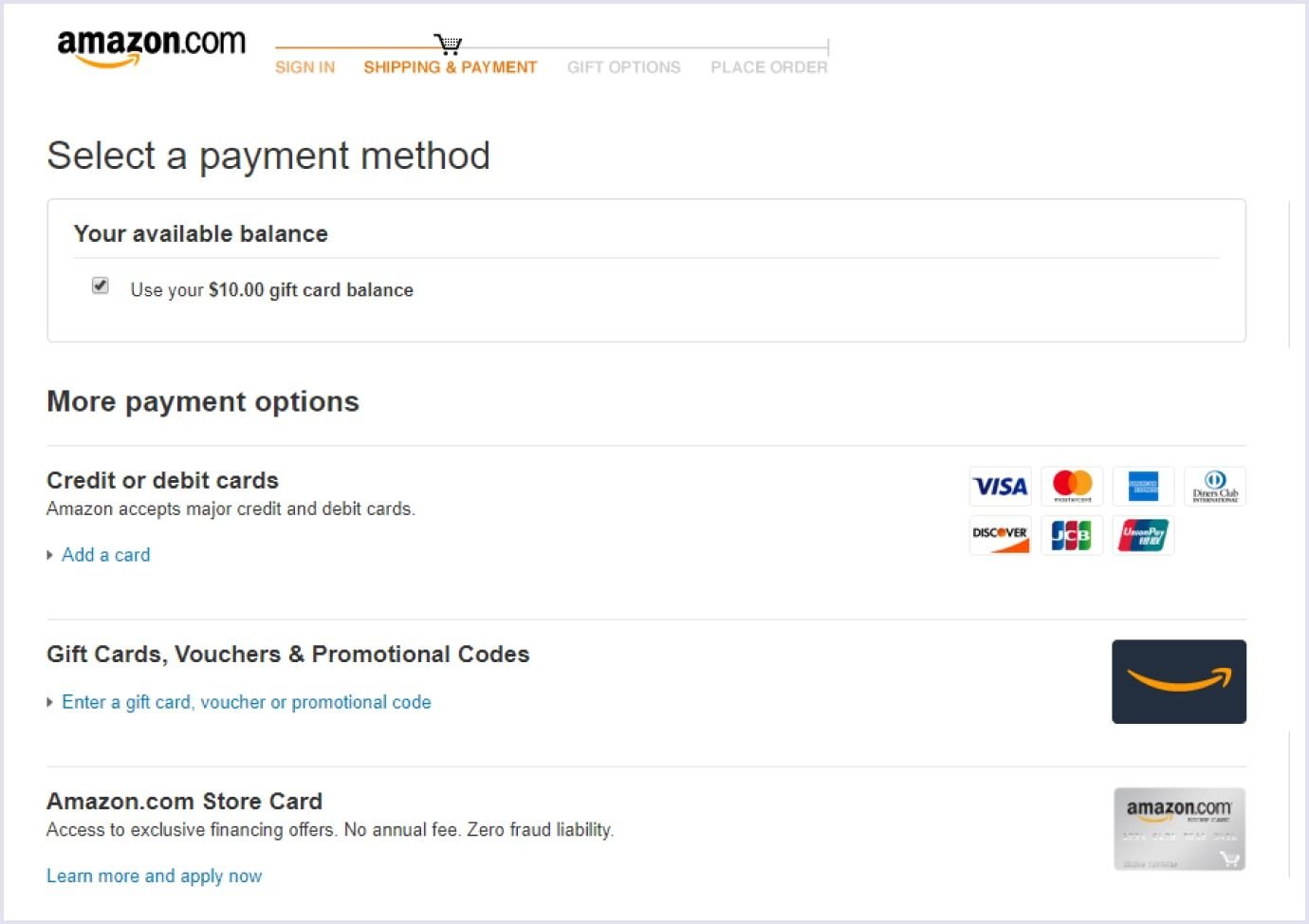 Multiple payment options as a key marketplace feature on Amazon