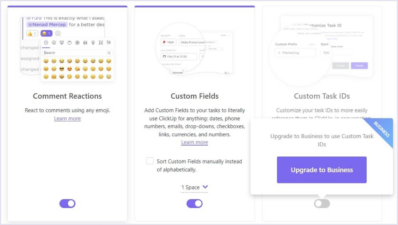 ClickUp interface personalization in SaaS design