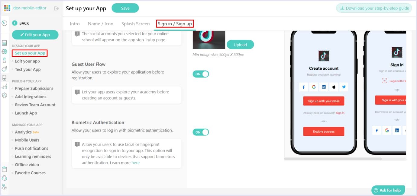 Biometric authentication in design