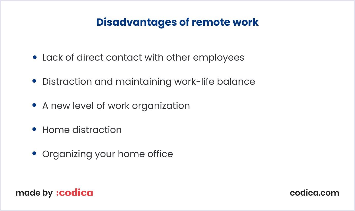 Disadvantages of work from home trends