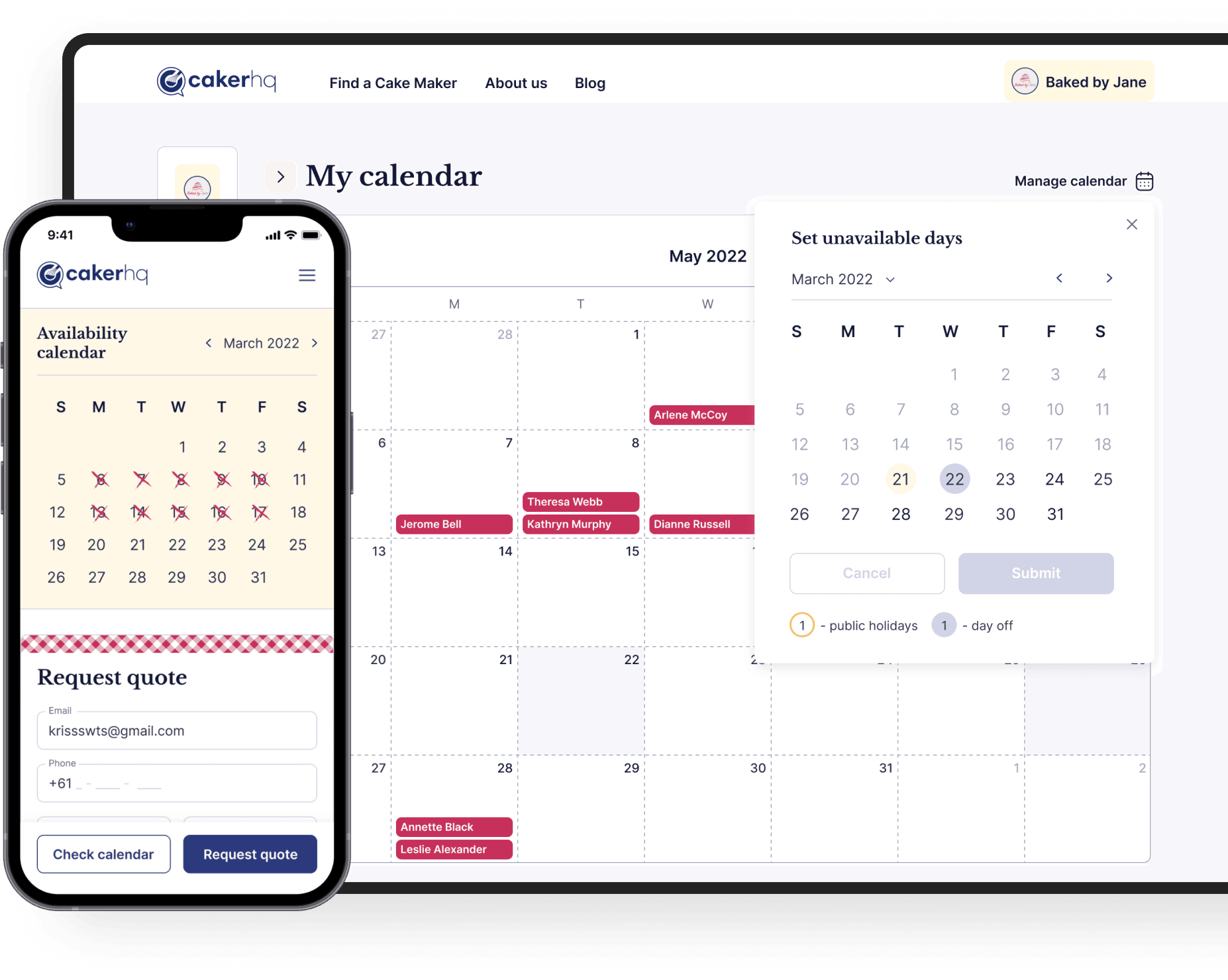 Convenient calendar for the custom bakery website | Codica