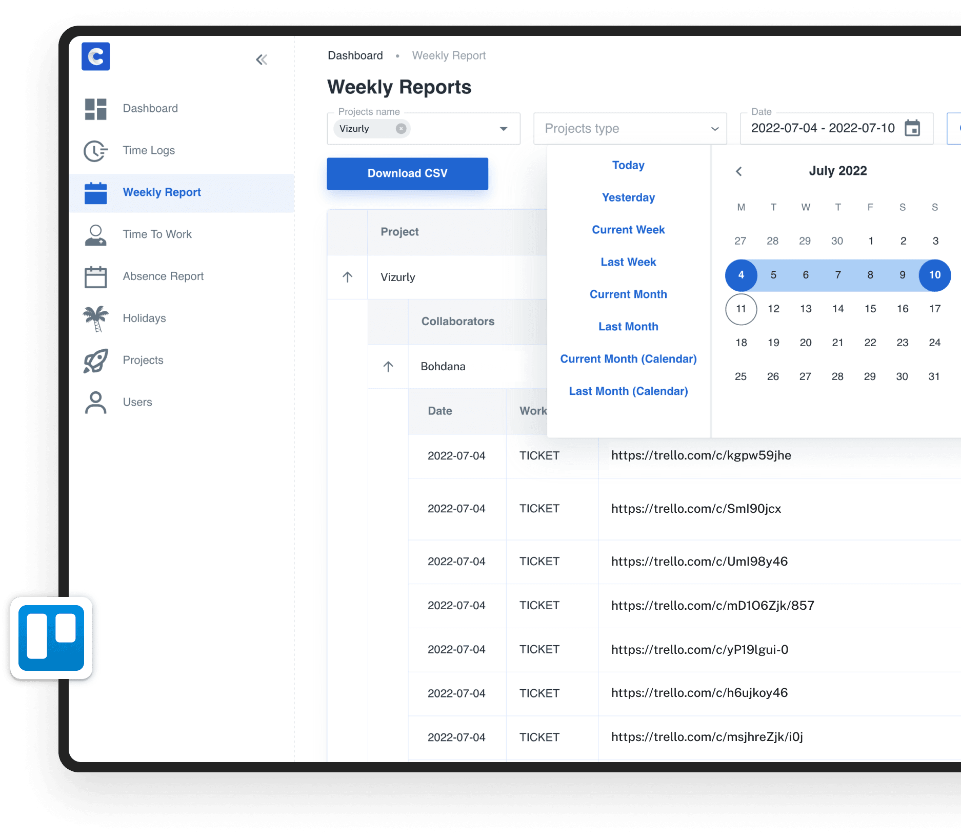 Integration of work hour tracker with Trello | Codica