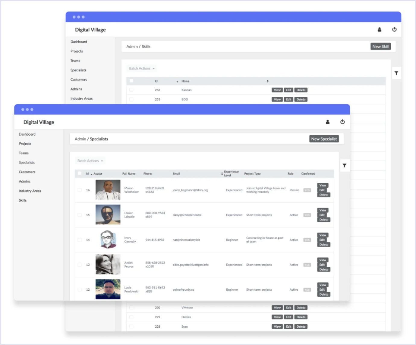 A collaboration marketplace platform with an admin panel