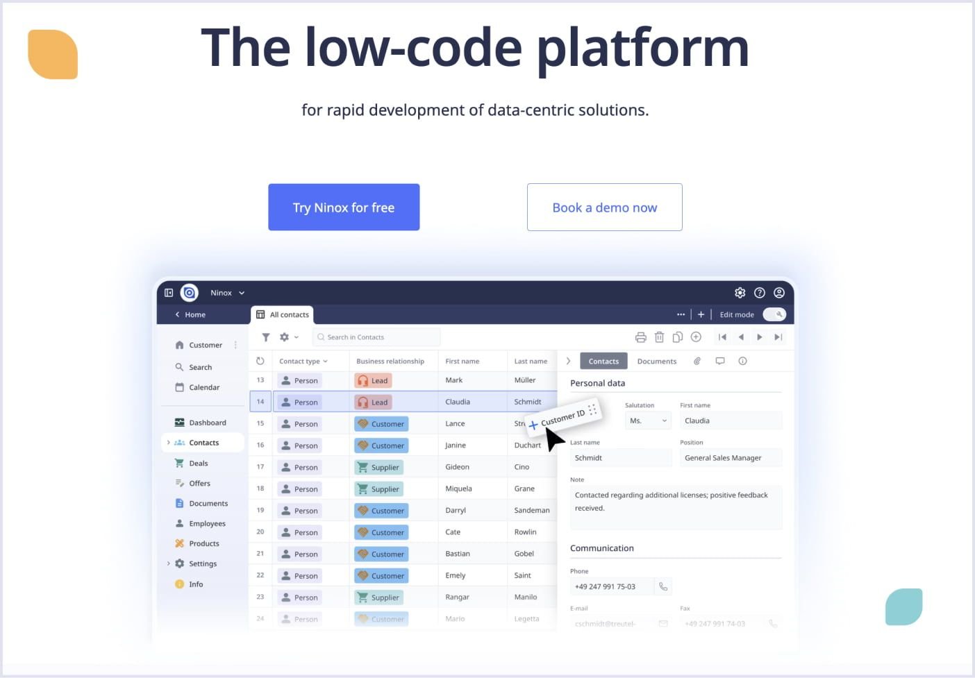 Example of a SaaS low-code platform