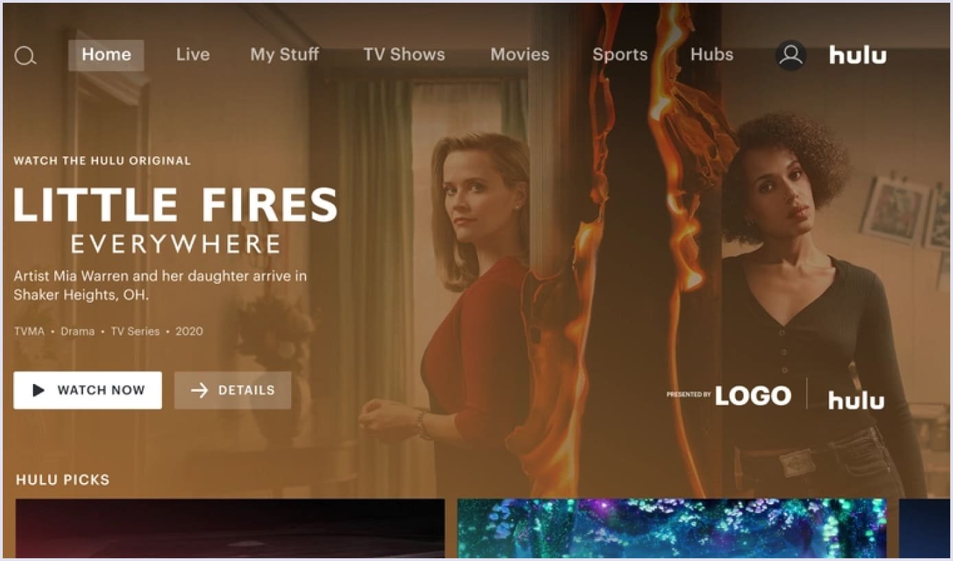Cover story placement on Hulu