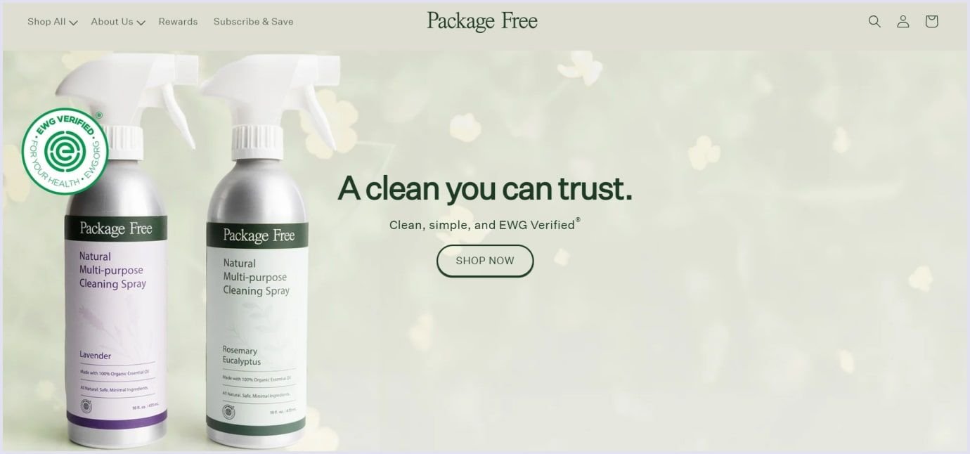 Package Free sustainable marketplace design