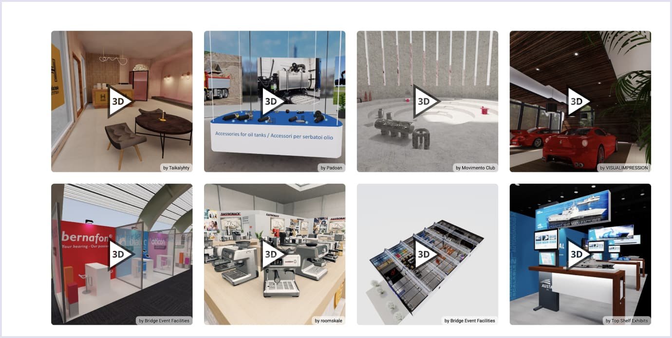 Examples of virtual showrooms created by shapespark