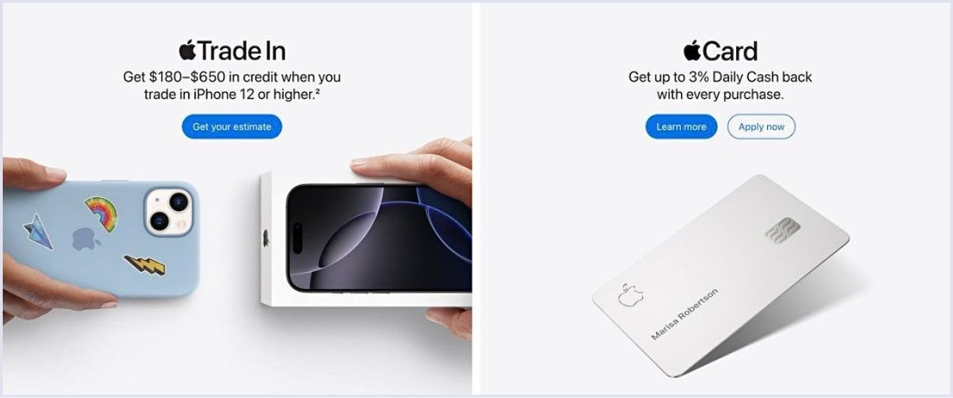 Example of a call-to-action by Apple