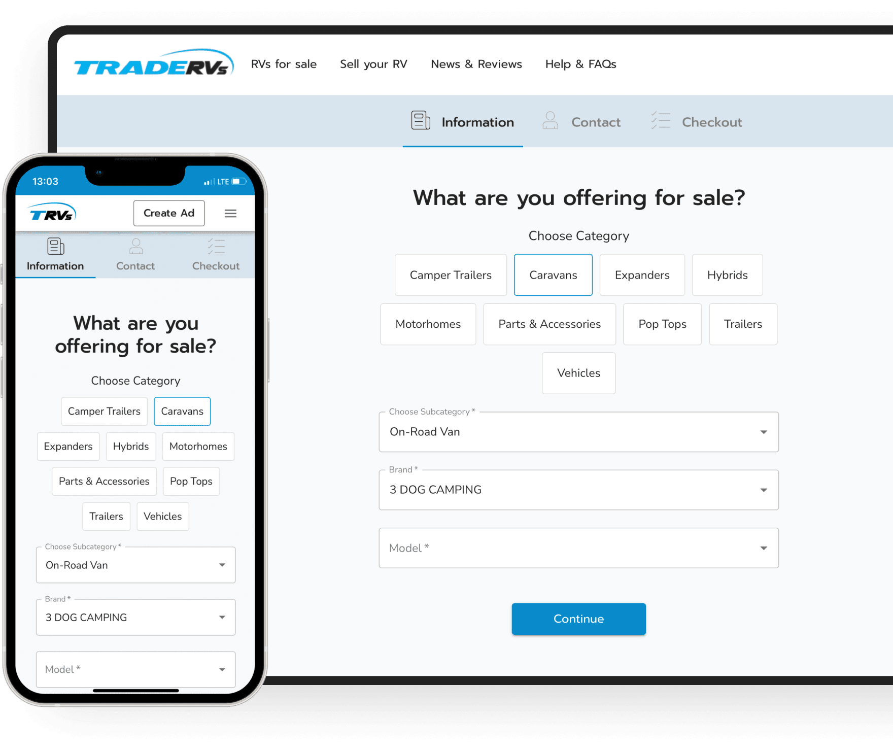 Ads creation for TradeRVs