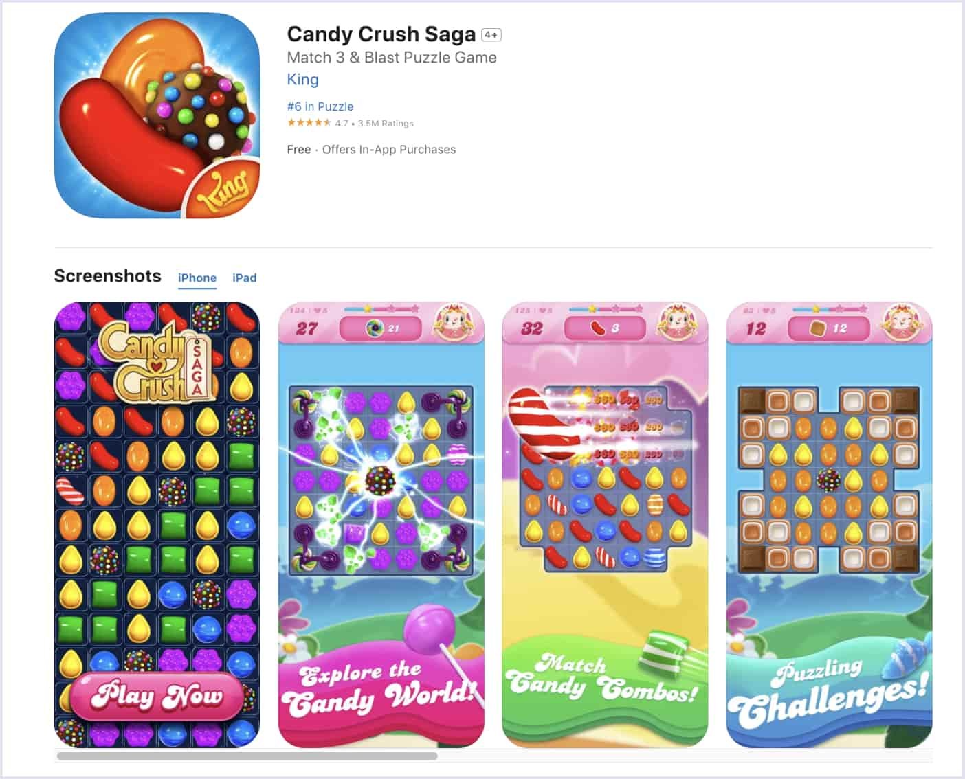 Example of a mobile game