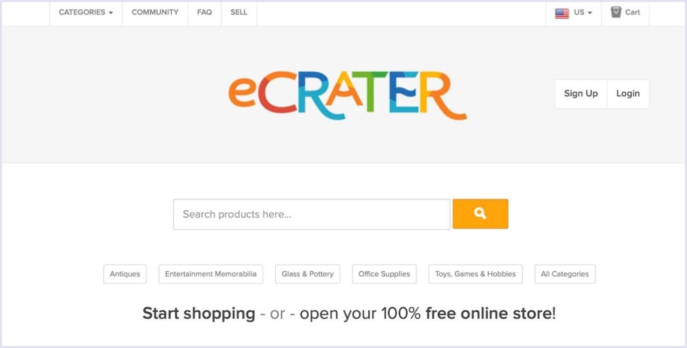 eCrater online marketplace company