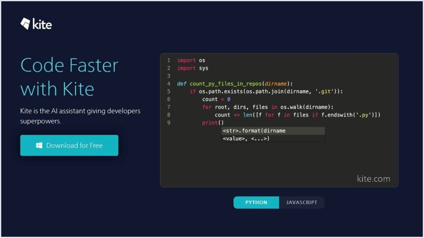 Kite AI assistant code snippet