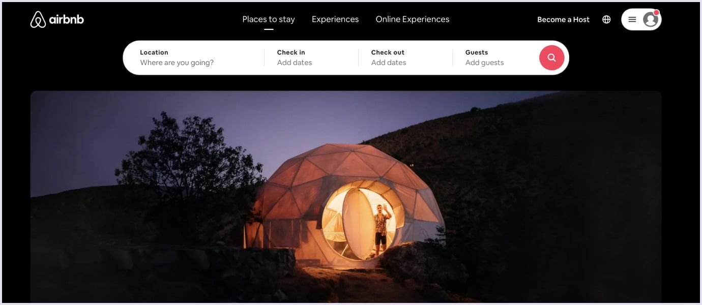 Airbnb webpage design