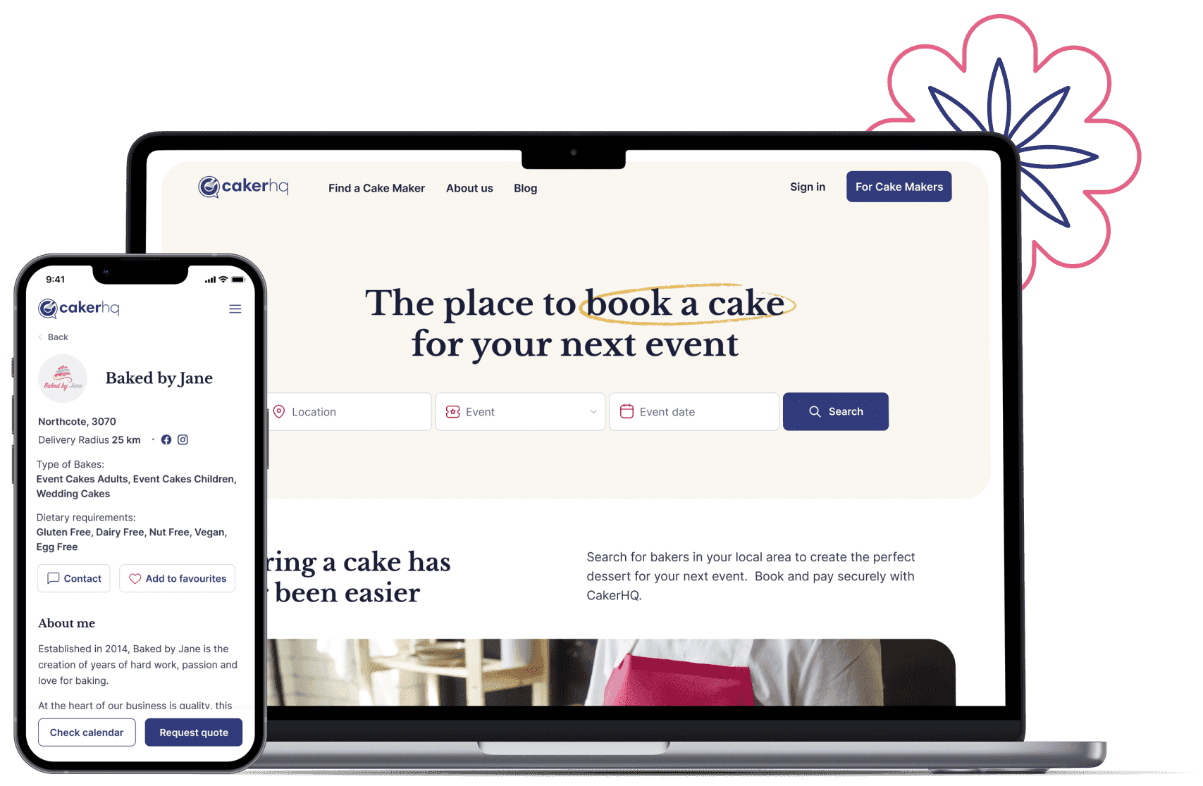 The custom bakery website developed by the Codica team