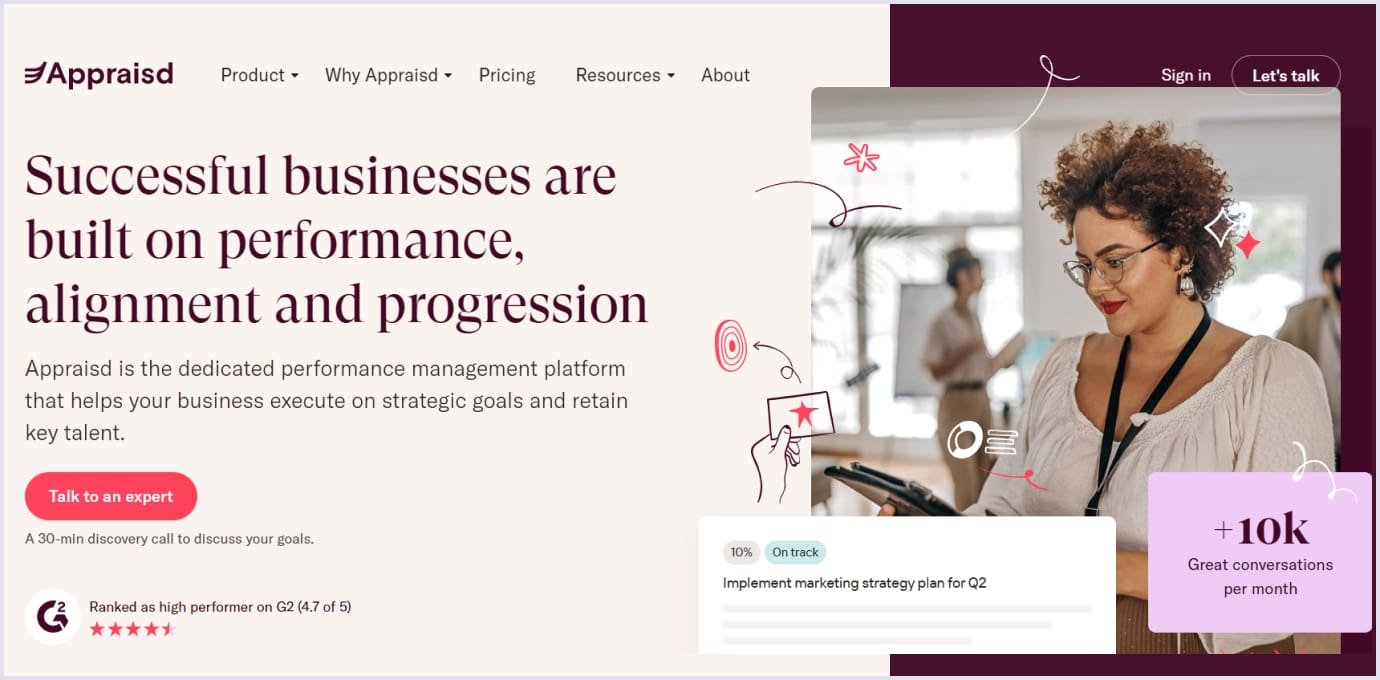 Example of web design by Appraisd