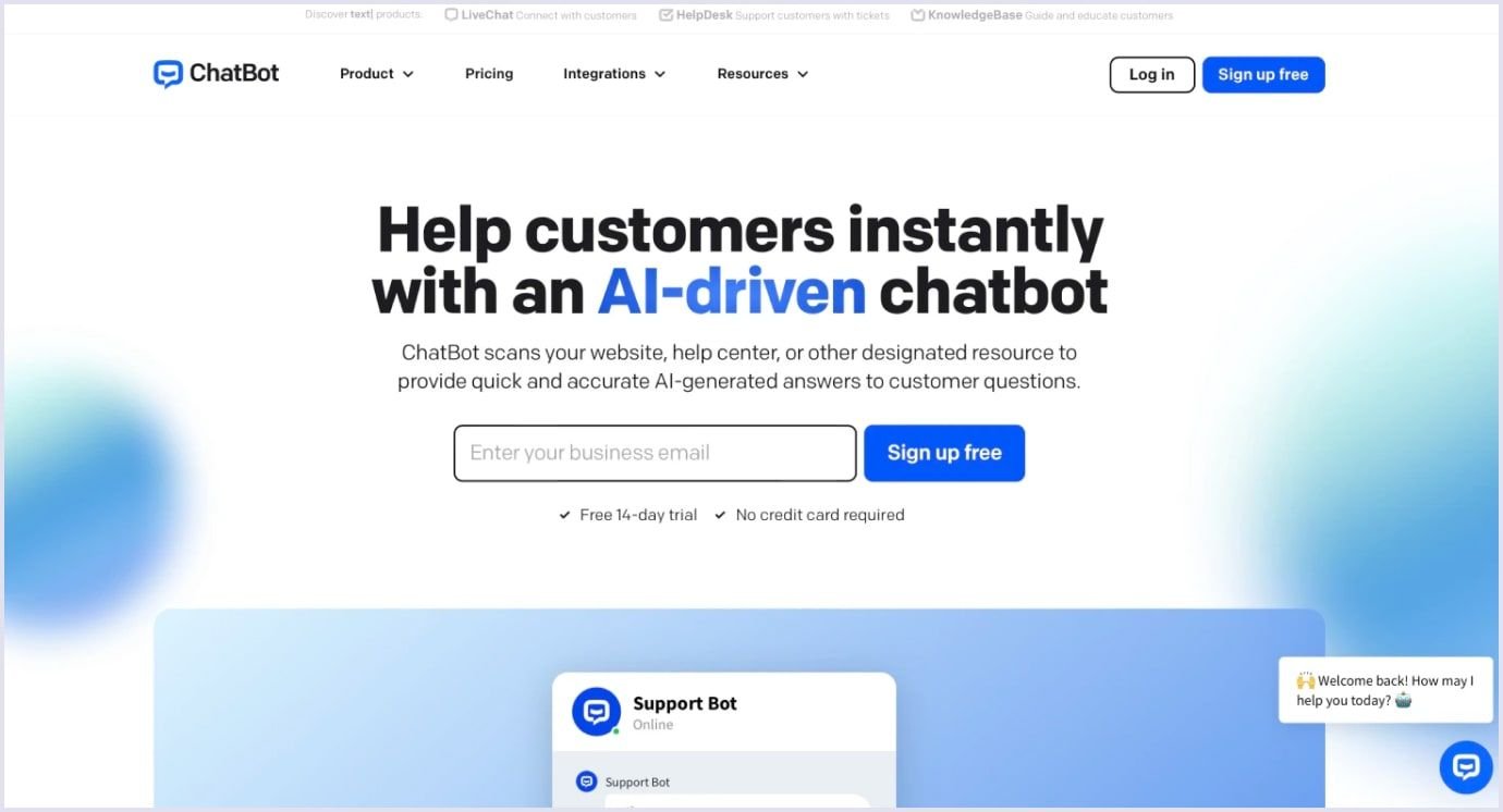 Example of a chatbot for e-commerce apps