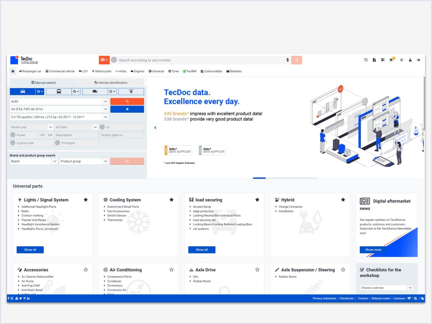 TecDoc search system example