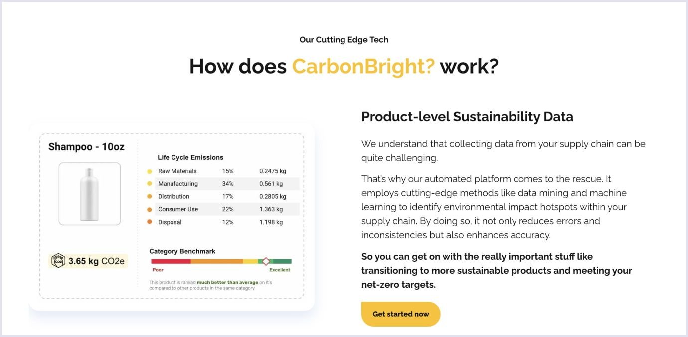 How CarbonBright tech startup works