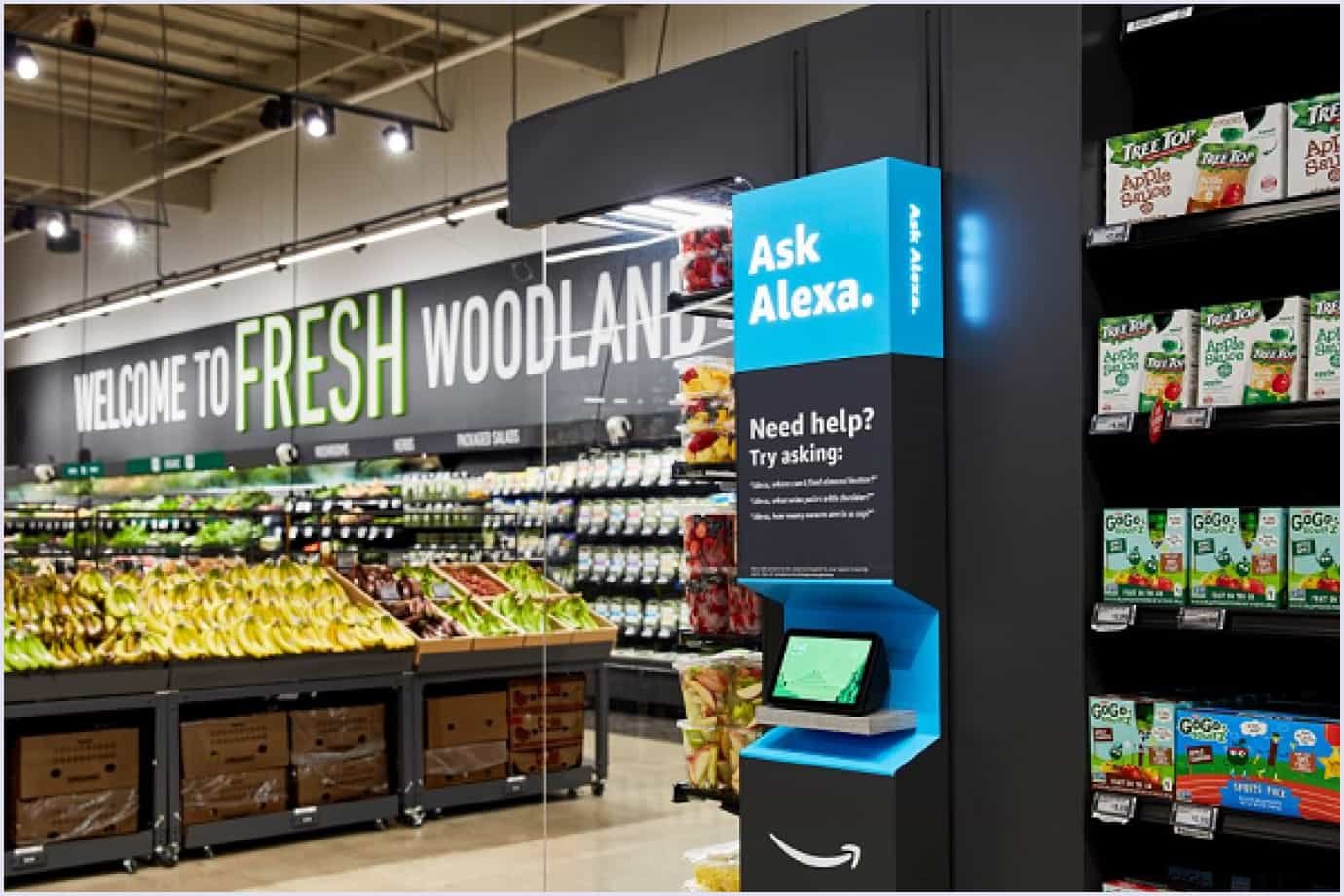 Alexa stand in a shop for guidance