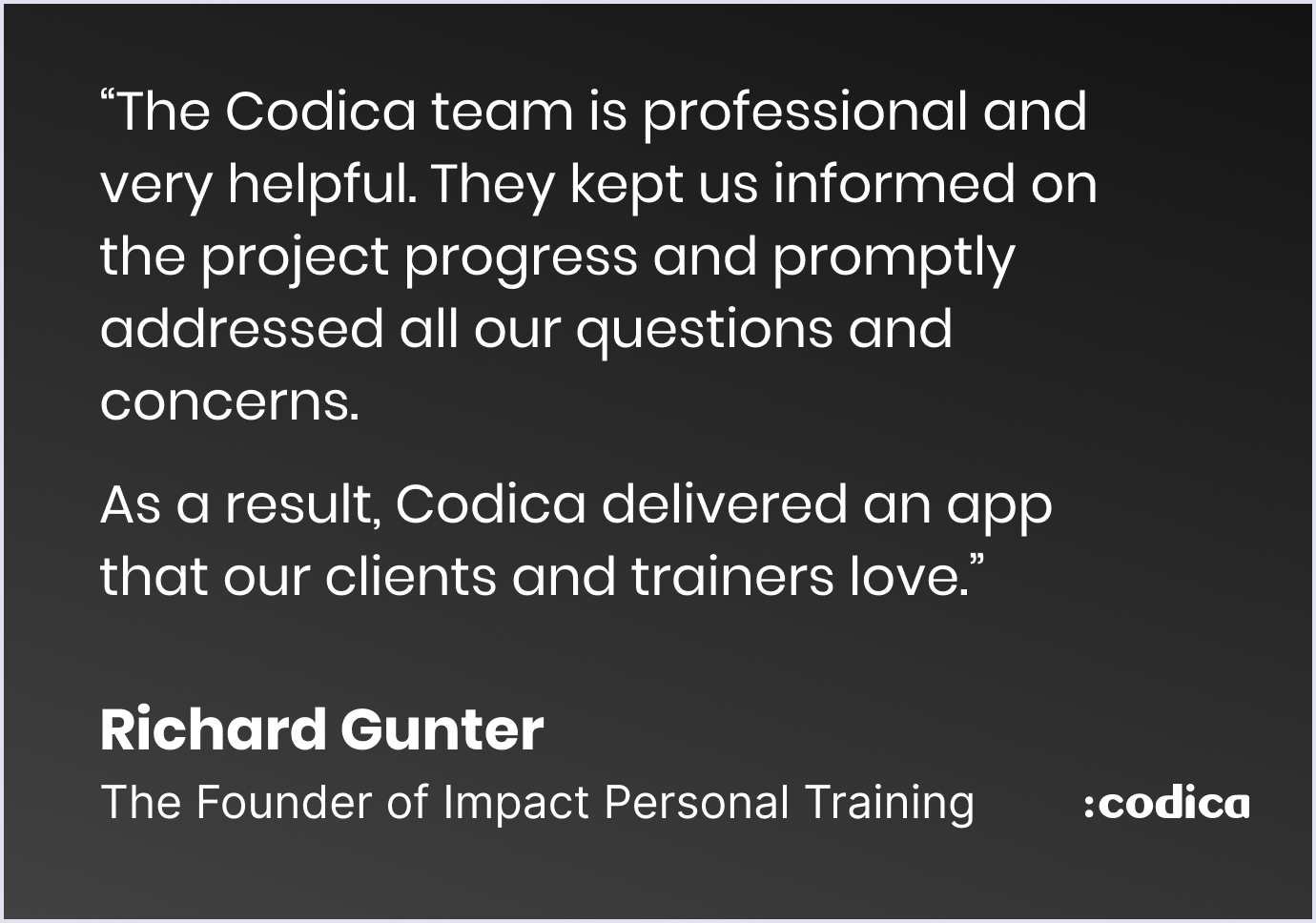 Codcia's client feedback