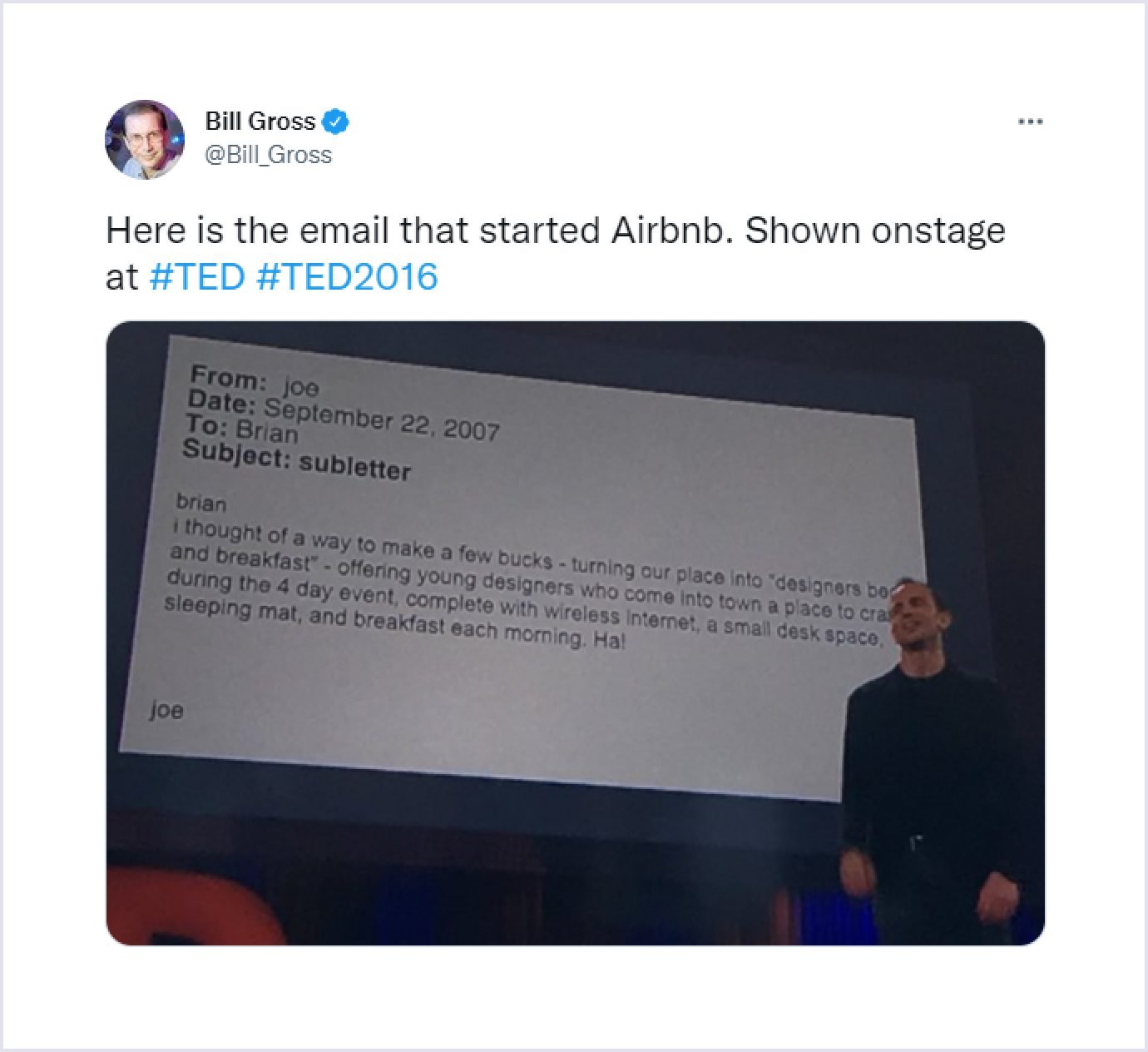 Airbnb startup email