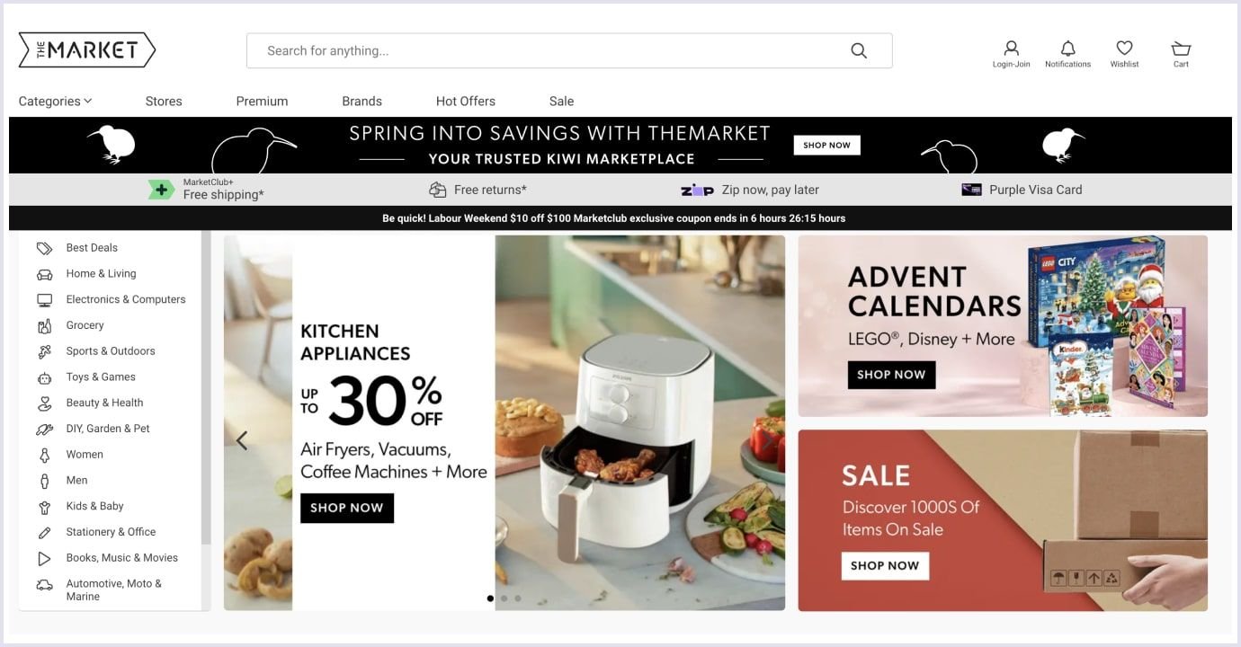 Home page of TheMarket marketplace