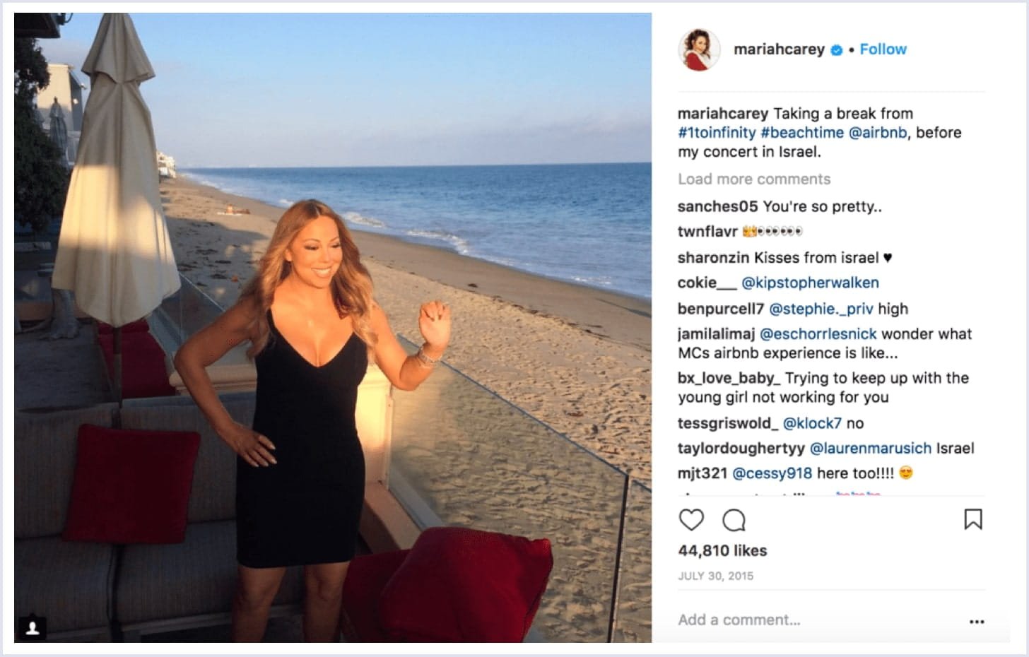 Mariah Carey's Instagram post