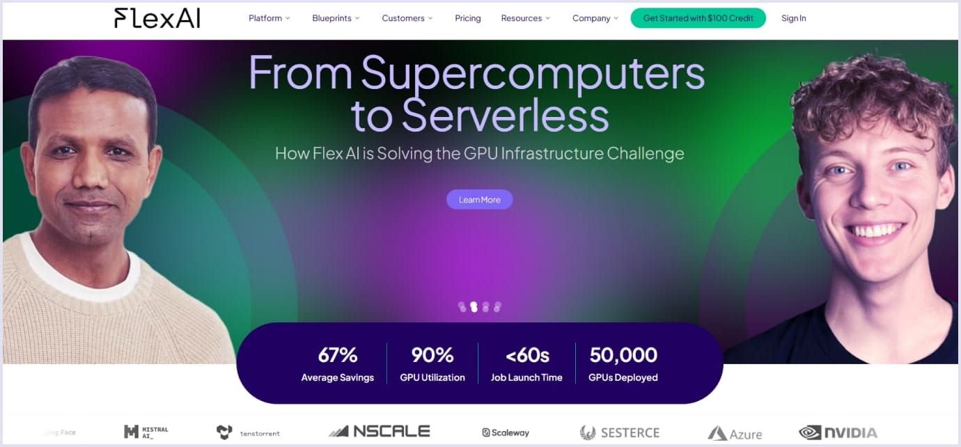 FlexAI homepage design FlexAI homepage