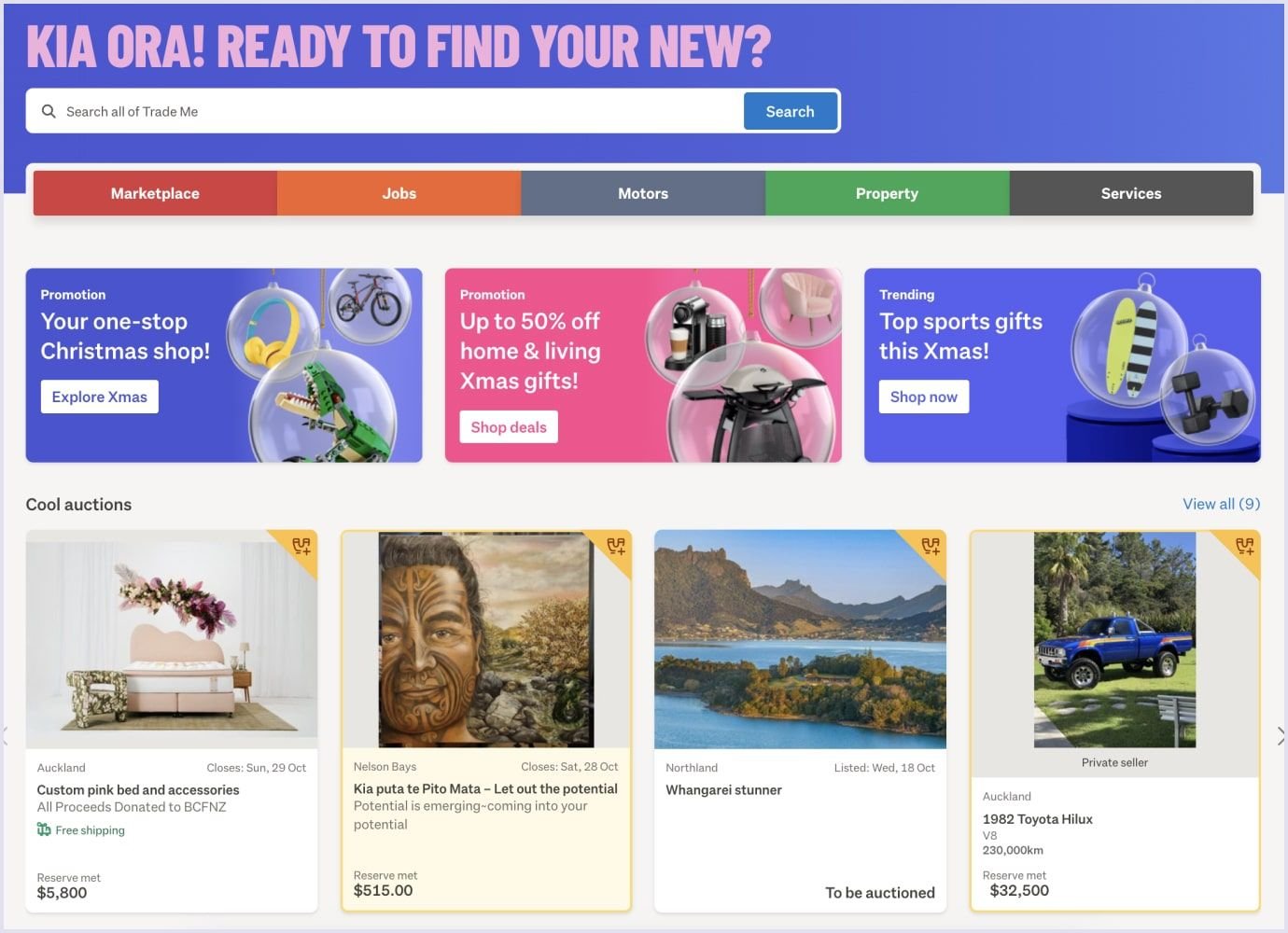 Home of the TradeMe marketplace