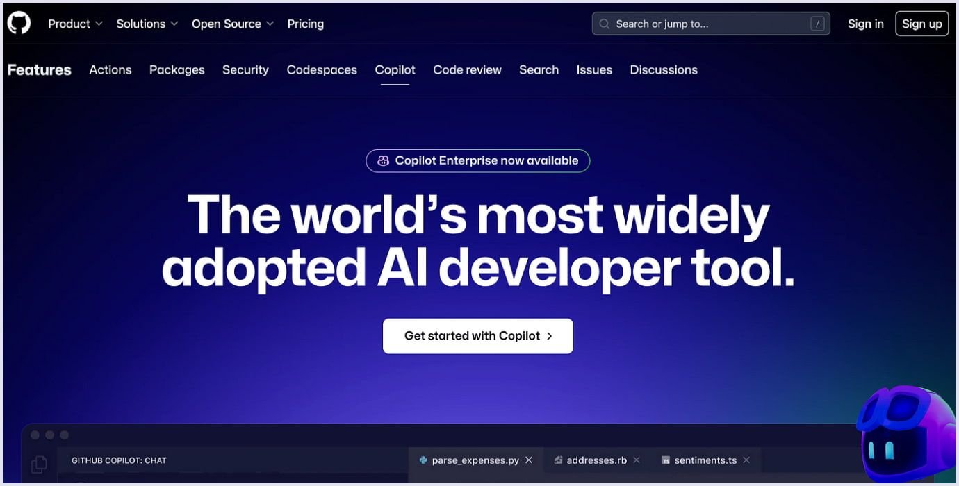 Copilot Enterprise AI developer tool