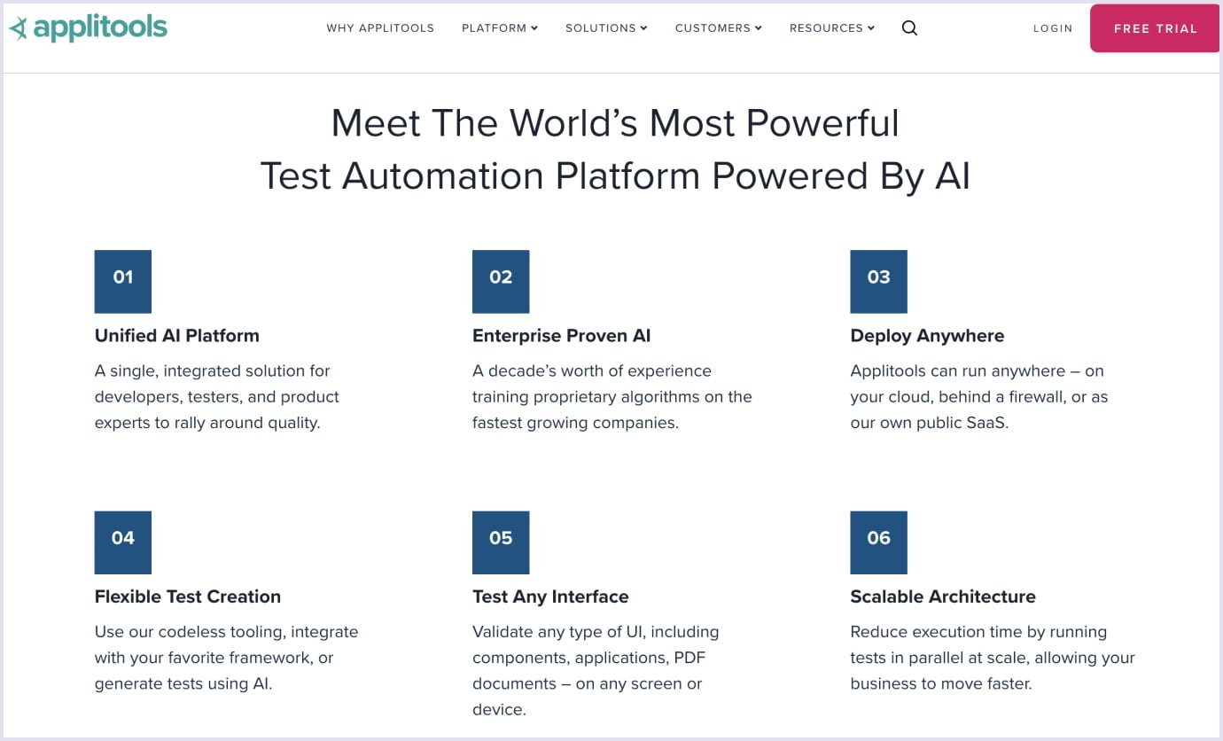 Benefits of Applitools testing platform