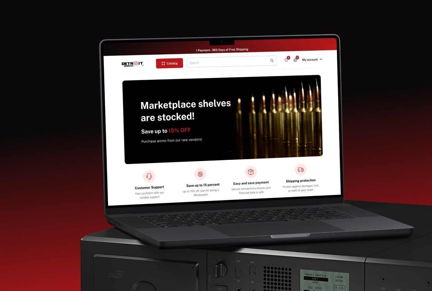 Custom firearm marketplace homepage Custom firearm marketplace homepage design