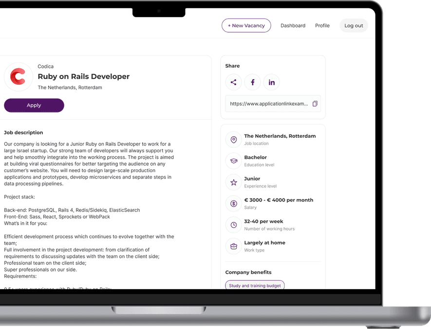 An AI-powered recruitment SaaS for posting job ads worldwide An AI-powered recruitment SaaS for posting job ads worldwide | Codica