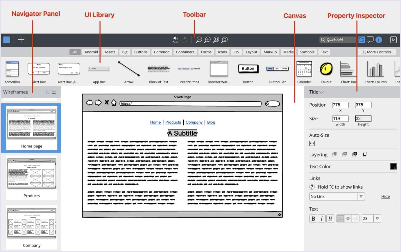 Balsamiq interface