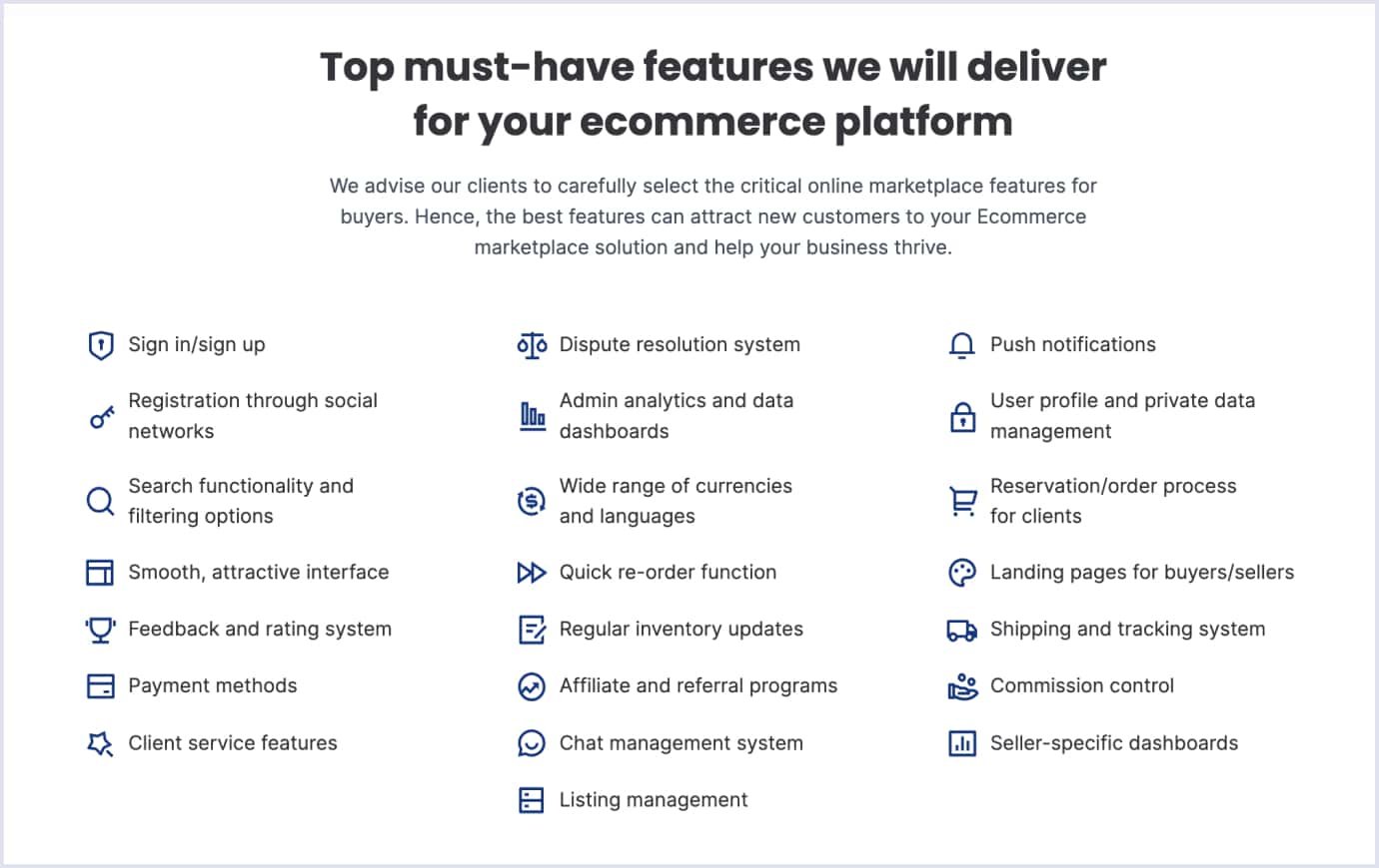 Top features ecommerce marketplaces need