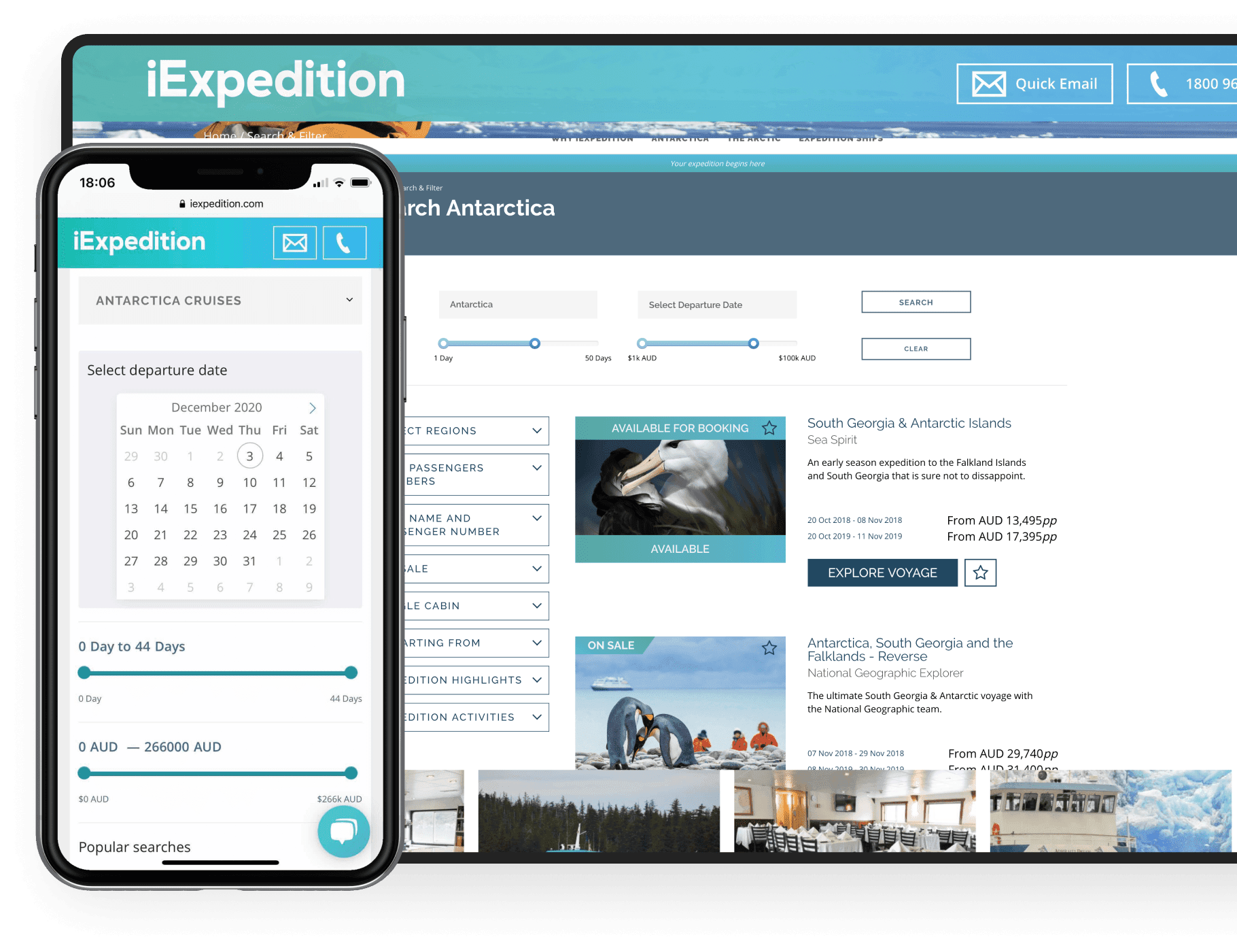 Advanced search functionality for the travel marketplace platform