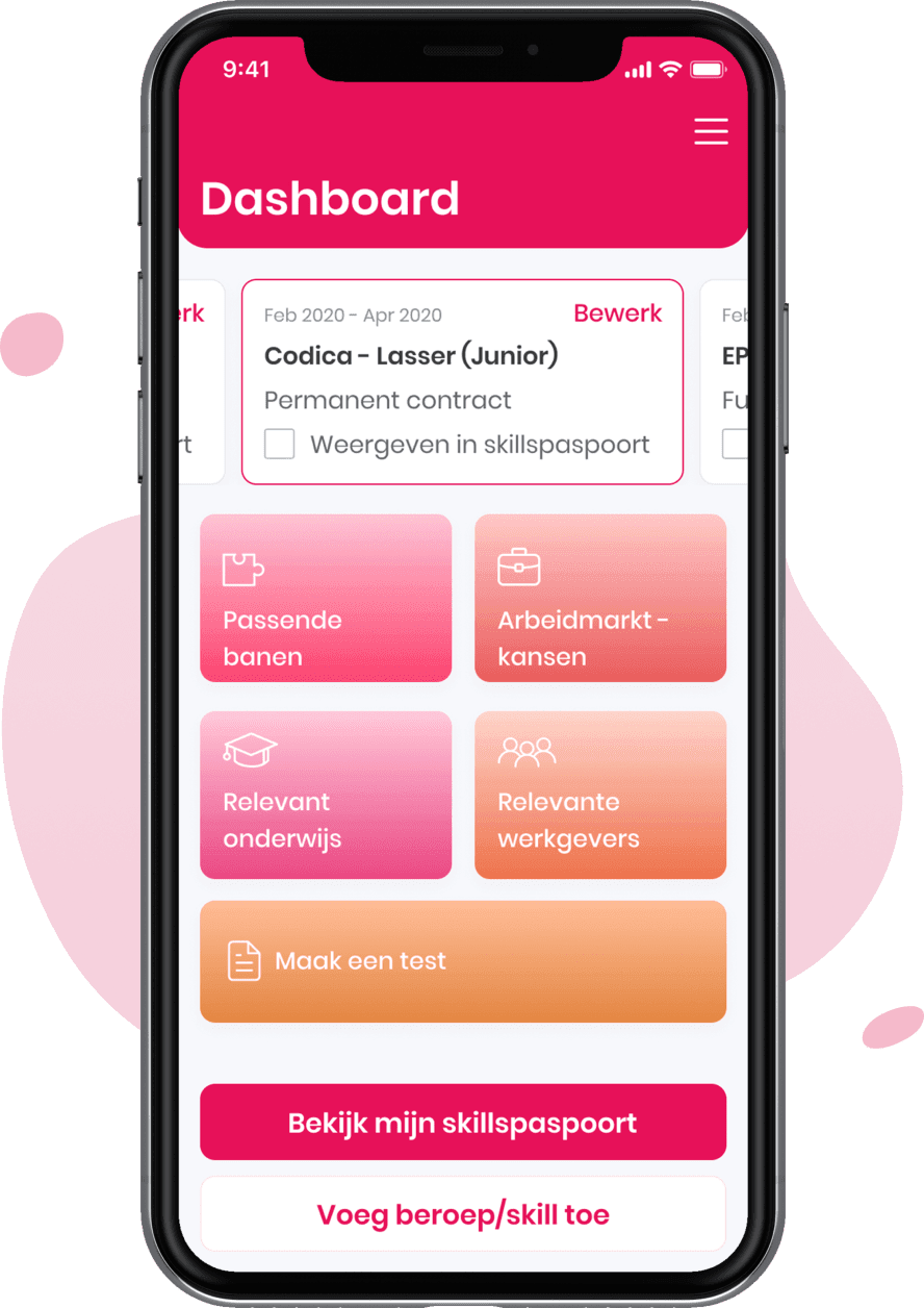 Career dashboard on the smart job search website
