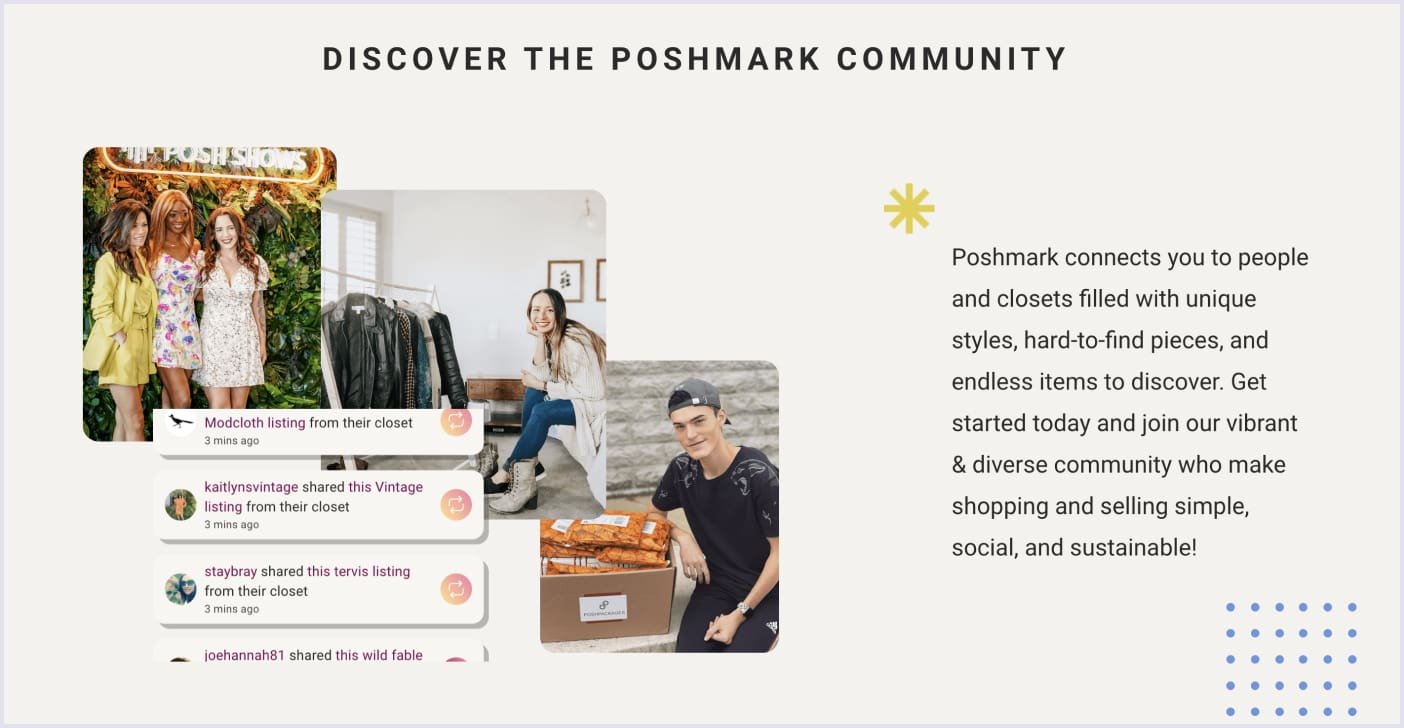 Poshmark unique community feature