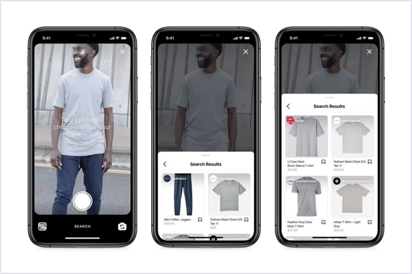 Visual search for clothing items on a mobile device