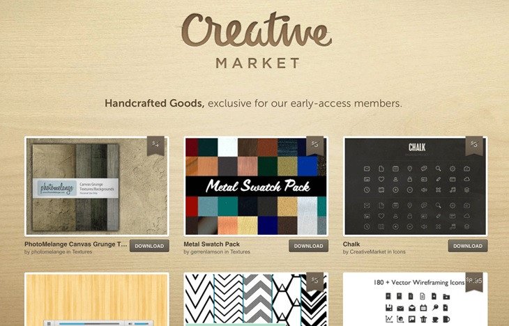 Free items for registered users by Creative Market to attract buyers | Codica